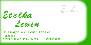 etelka lewin business card